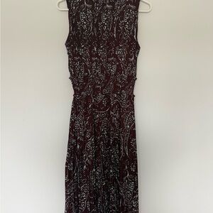 Nanette Lepore Brown Paisley Midi/Maxi Dress with Smocked Waist